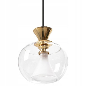 Lampa Sufitowa Szklana Kula Złota Wisząca G9 Loft