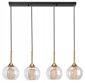 Lampa Sufitowa Wisząca Szklane Kule Gold Loft