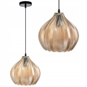 Lampa Wisząca Retro Black Vintage Orange Szkło E27