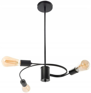 Żyrandol Loft Lampa Wisząca Sufitowa Czarna 3 E27