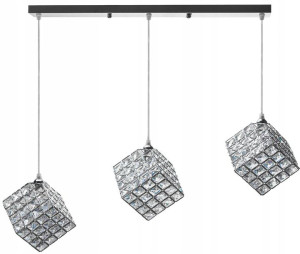 Lampa Sufitowa Wisząca Kryształ Kostka Szklana 3