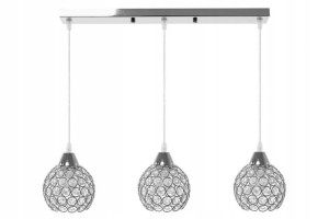 Lampa Wisząca Kryształowa Chrom Glamour Potrójna