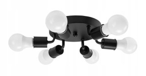 Lampa Sufitowa Plafon Reflektor Metal Round Black