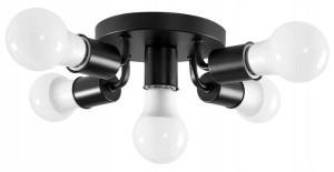 Lampa Sufitowa Reflektor Metalowa Round Black 5