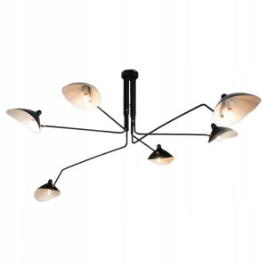 Duża Lampa Sufitowa Wisząca Czarna Pająk 270cm Xxl