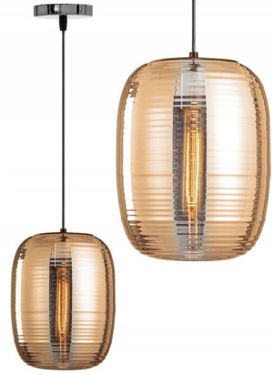 Wisząca Lampa Loft Sufitowa Amber Szklany Żyrandol
