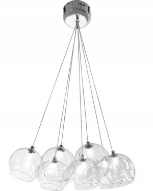 Lampa Wisząca Sufitowa 7 Kloszy Szklana Kule Loft