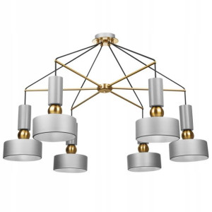 Lampa Sufitowa Nowoczesna Srebrna Metalowa Złota