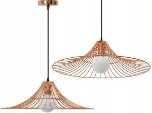 Lampa Sufitowa Wisząca Płaska Okrągła Loft Złota