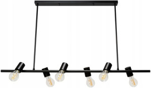 Lampa Sufitowa Wisząca Metalowa Czarna Industrial