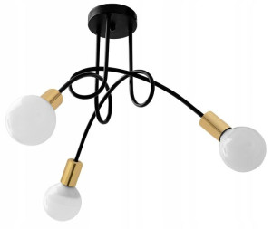 Lampa Sufitowa Wisząca Żyrandol Paradise 3 Złota