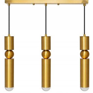Lampa Sufitowa Potrójna LED Metalowa Gold Złota