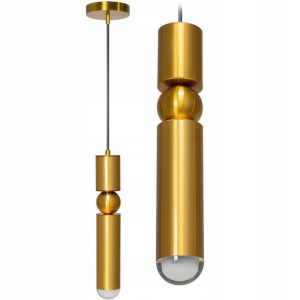 Lampa Sufitowa Wisząca LED Metalowa Gold Złota