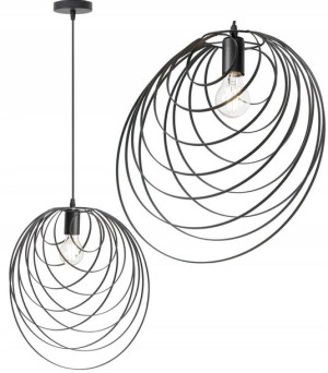 Czarna Druciana Lampa Wisząca Metal Geometryczna