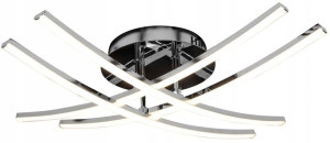 Lampa Sufitowa Plafon Led Ciepły Nowoczesna Chrom