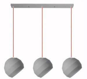 Szara Czerwona Lampa Wisząca Potrójna 3 Kule
