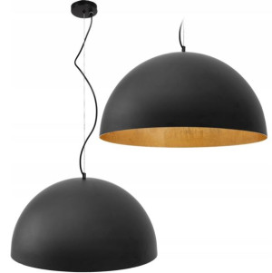 Lampa Sufitowa Wisząca Misa Metalowa Czarna 60cm