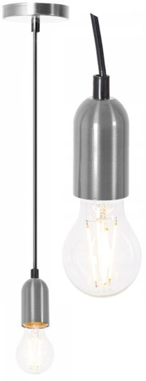 Lampa Sufitowa Wisząca Loft Metalowa E27 Chrom