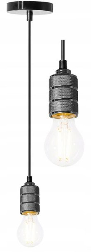 Lampa Wisząca Sufitowa Żyrandol E27 Ciemnoszara