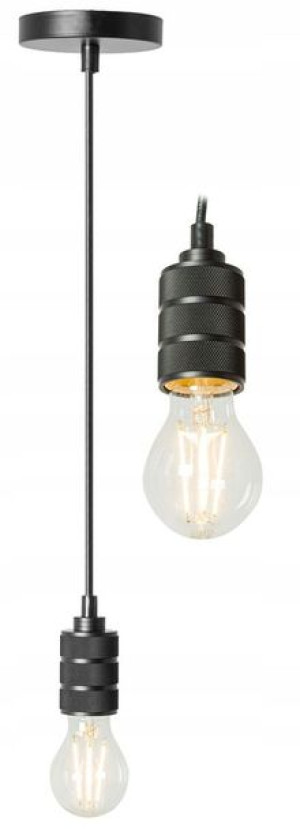 Lampa Wisząca Sufitowa Żyrandol E27 Oprawka Czarna
