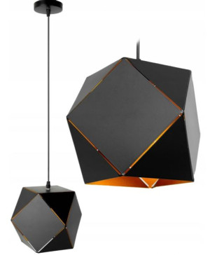 Lampa Wisząca Sufitowa Geometryczna Czarna Loft