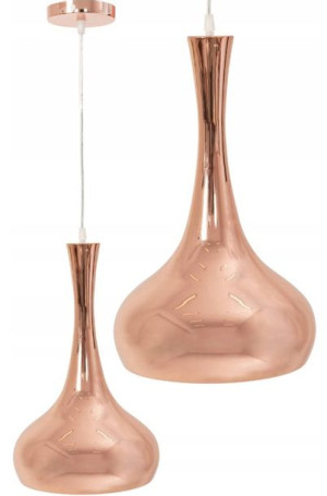 Lampa Wisząca Metalowa Glamour Lustrzana Róż Złota