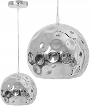 Lampa Sufit Wisząca Lustrzana Kula Chrom Srebrna