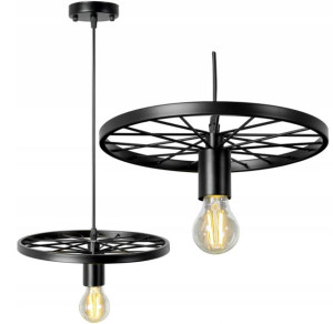 Lampa Sufitowa Wisząca Retro Koło Loft Okrągła
