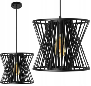 Lampa Wisząca Loft Czarna Sufitowa Metal E27