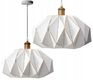 Industrial Lampa Wisząca Sufitowa Biała Metalowa