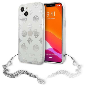 Guess Chain Peony | Etui do iPhone 13 Mini - SILVER