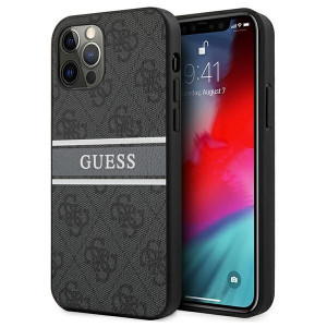 Guess 4G Printed Stripe | Etui do iPhone 12 Pro Max - GREY