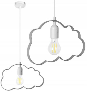 Lampa Sufitowa Wisząca Żyrandol Chmurka Szary