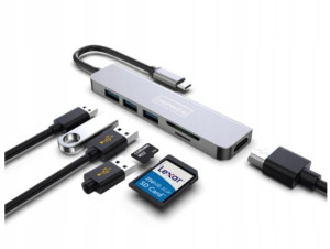 Hub Adapter Usb-c 6w1 Hdmi 4k Usb 3.0 Sd Mac M1 Zw