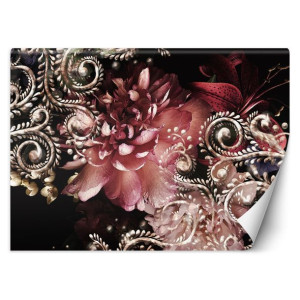 Fototapeta 3D piwonia i kwiat lilii, glamour 350x245