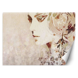 Fototapeta Abstrakcyjna twarz kobiety w jesiennych barwach 400x280