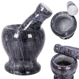 Moździerz granitowy kamienny z tłuczkiem do przypraw ziół ciężki 11 cm