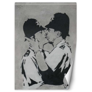 Fototapeta Całujący się policjanci, mural Banksy 100x140