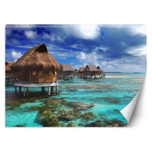 Fototapeta Domek w błękitnej wodzie 100x70
