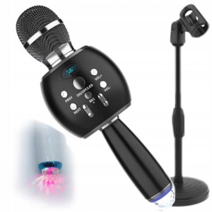 Mikrofon Karaoke Bluetooth Stroboskop + Statyw