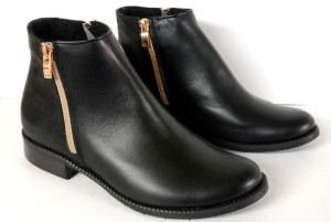 Uni-19 Wygodne Stylowe Niskie Botki Skóra Nat 39