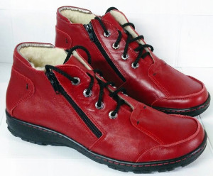 Wygodne Lekkie Botki Dwa Zamki Skóra Naturalna
