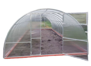 SZKLARNIA ogrodowa z POLIWĘGLANU 6mm 3,5x10m z OCYNK profilu 40x20mm