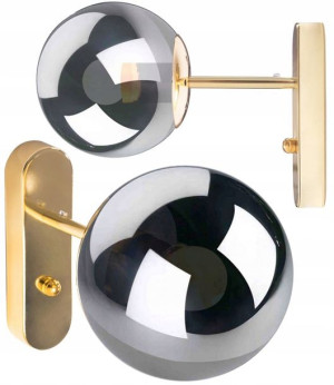 Lampa Kinkiet Ścienny Złoty Bańka Kula Gold E27