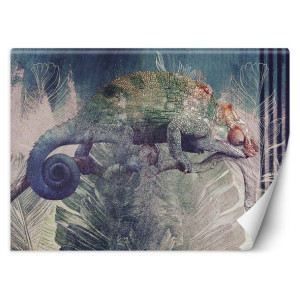 Fototapeta Kameleon na gałęzi w dżungli 150x105