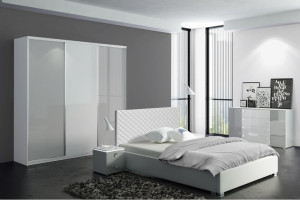 Nowość Sypialnia Clear Z Łóżkiem 140x200cm + Szafa