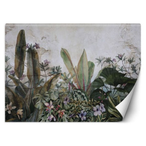 Fototapeta Liście egzotyczne, monstera malowane akwarelą 100x70