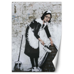 Fototapeta Pokojówka Banksy - Mural Street Art 100x140