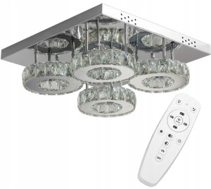 Lampa Sufitowa Kryształowa Led Ring Żyrandol Pilot