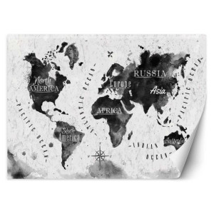 Fototapeta Monochromatyczna mapa świata watercolor 300x210